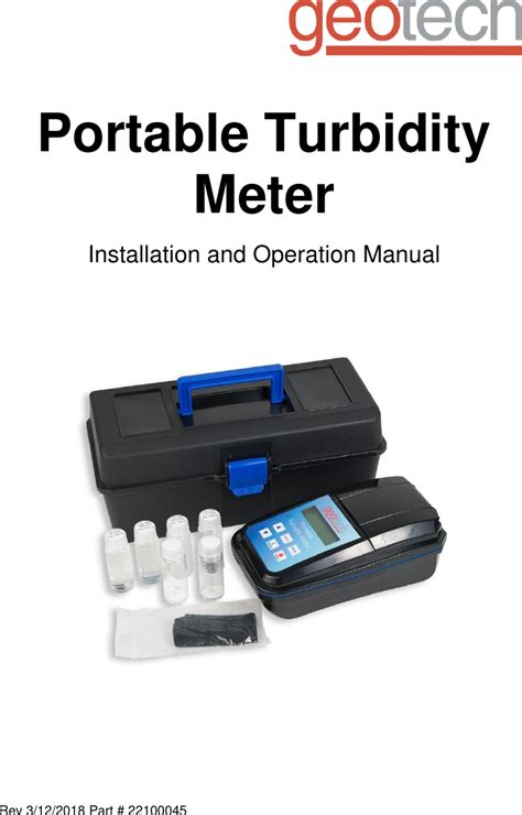 Digital Turbidity Meter Manual