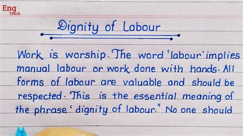 dignity of labour meaning in marathi with example