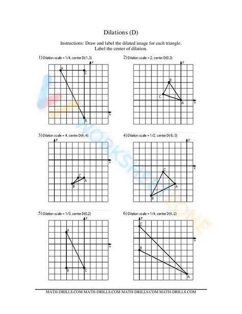 Dilation Worksheet Exercises