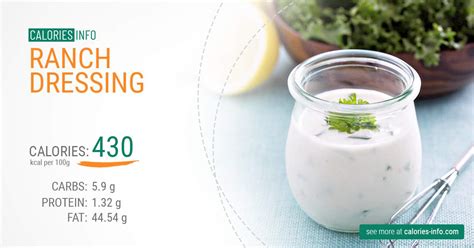 Dill Ranch Dressing Calories
