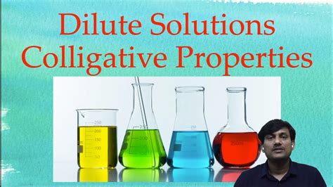 Dilute Solutions And Colligative Properties Ncert