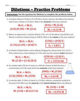 Dilution Practice Problems Pdf