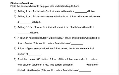 Dilution Question