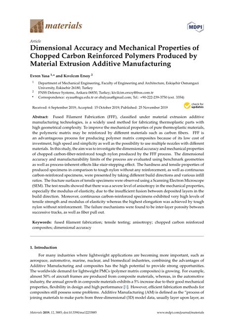 Dimensional Accuracy And Mechanical Properties