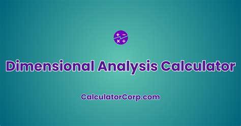 Dimensional Analysis Calculator Soup