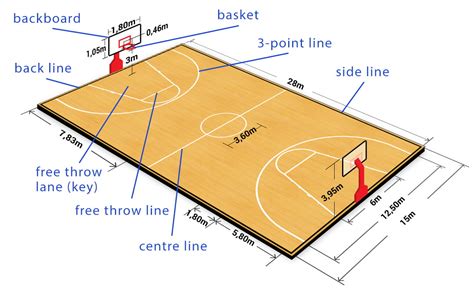 dimensions of a sport court