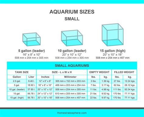 dimensions of fish tanks