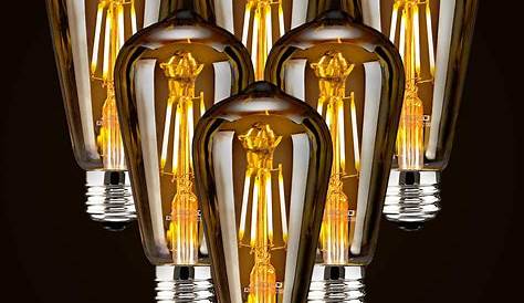 Dimmable Vintage Edison Light Bulbs Led Led 6w Antique Style 2300k Warm White Amber Gold Glass Squarrel Cage Filament Bulb St64