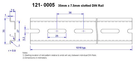 Din Rail Dimensions