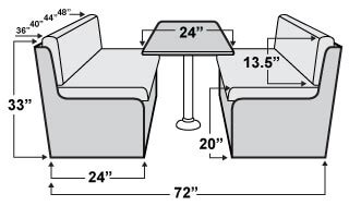 Dinette Table Dimensions