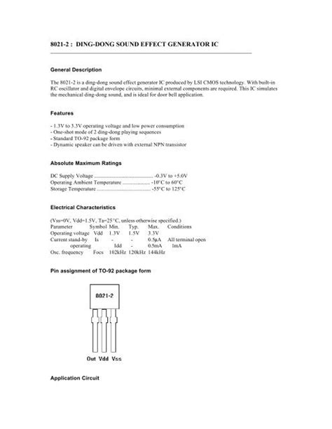Ding-Dong Sound Effect Generator Ic