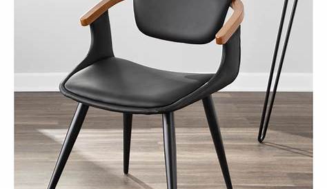 2 4 6 Retro Slope Dining Chairs Distressed Faux Leather Black Legs