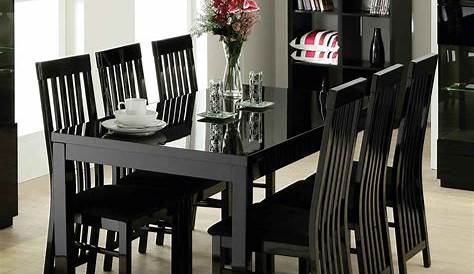Dining Room Set Black Louise 7 Piece Modern & Cream Coaster Furniture