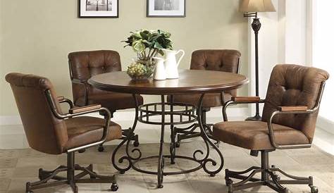 Grand Isle 5 PC Dining Set with Swivel Rocker Caster Chairs