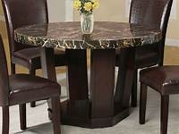 Beige Faux Marble Top Round Dining Table American Eagle Furniture DT