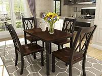 Clearance! Dining Table Set with 4 Chairs, 5 Piece Wooden Kitchen Table