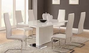 White High Gloss Lacquer Dining Table Midvale By Furniture Of America