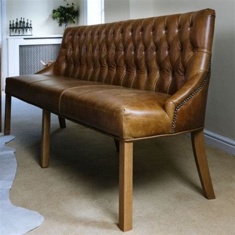 Dining Bench Leather Seat