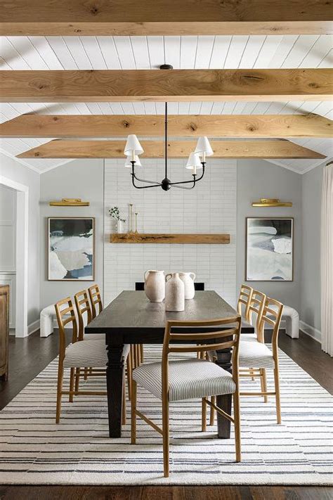 Dining Room Dark Table Light Chairs