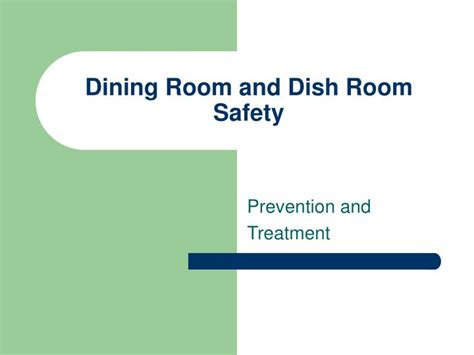 Dining Room Safety Guidelines