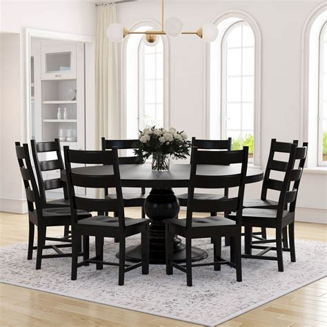 Dining Room Set With Bench Black