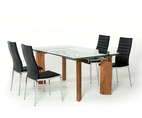 Dining Table Glass Top Extendable