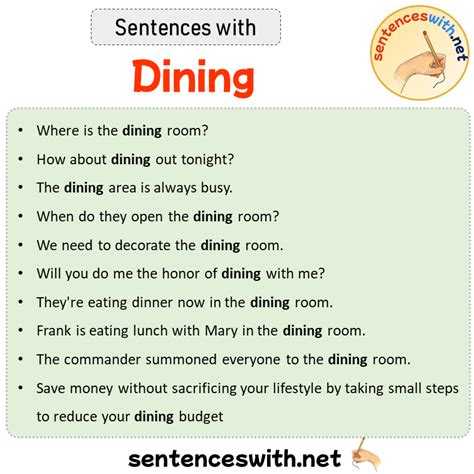 Dining Table Make Sentences