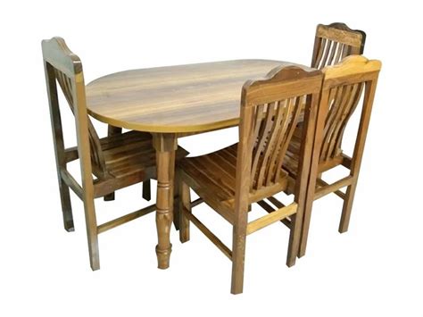 Dining Table Set 4 Seater Oval Shape
