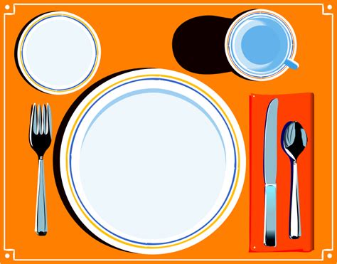 Dining Table Setting Clipart