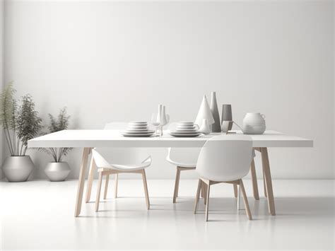 Dining Table White Background