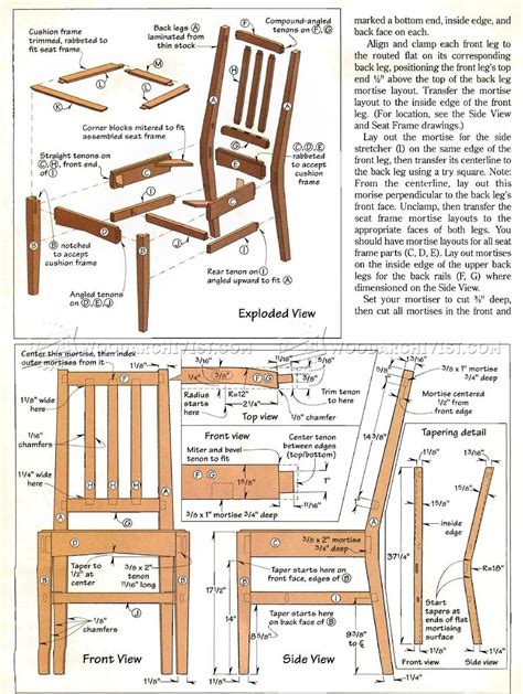 dining chair woodworking plans