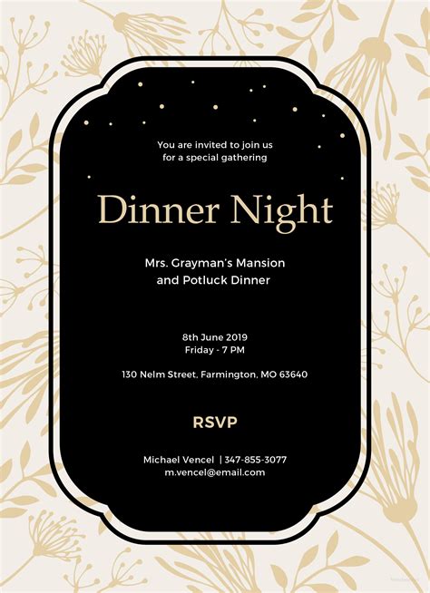 Wedding Dinner Invitation Design Template in Word, PSD, Publisher