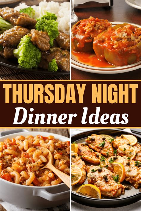 dinner ideas for a thursday night