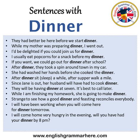 Dinner Sentence Examples