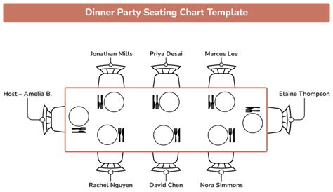 Dinner Table Seating Plan Template