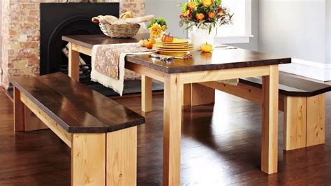 Dinner table with bench serving as a focal point in a warm and inviting home