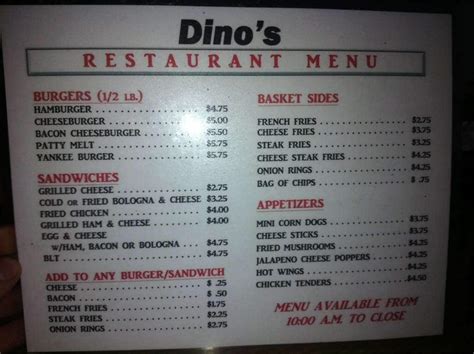 dino's menu and prices
