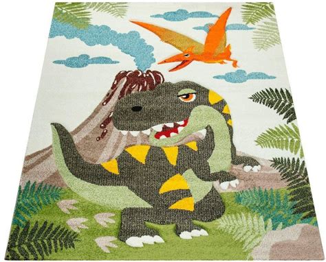 Dino Kinderzimmer Teppich Blau Beige Teppich Süßer Dino Etsy