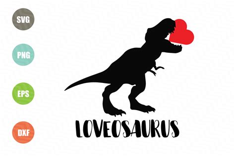 Dinosaur Valentine Valentines Day SVG and Cut Files