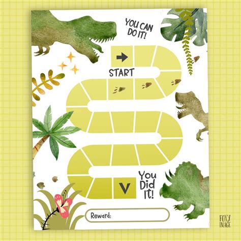 Dinosaur Behavior Tracker Dinosaur Reward Chart Printable
