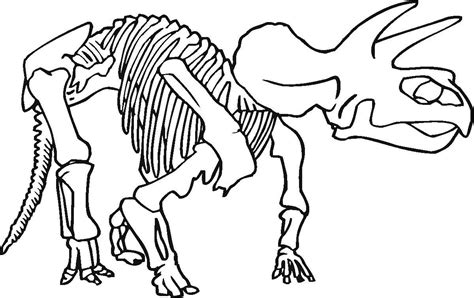 dinosaur bones coloring page printable template