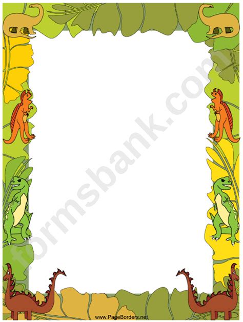 Dinosaur Borders Printable