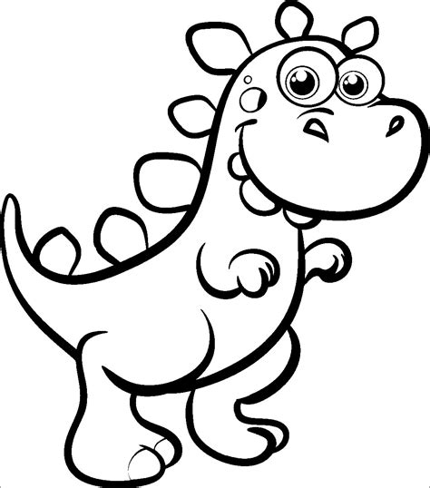 dinosaur coloring page easy printable template