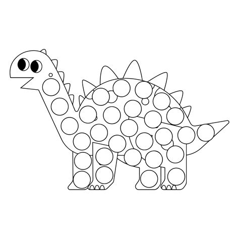 dinosaur dot coloring pages printable template