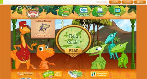 dinosaur train games on the website