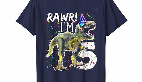 Dinosaurs 5th Birthday Shirts Ideas "Funny TRex Boy 5 Dinosaur Kids Shirt"