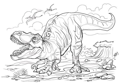 dinozaur kolorowanka rex