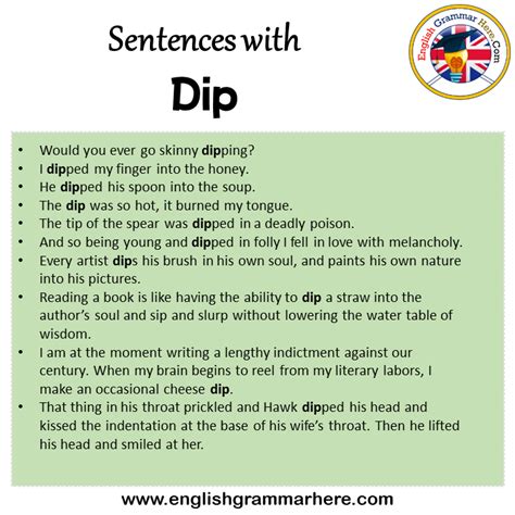 Dip Examples Of Sentence