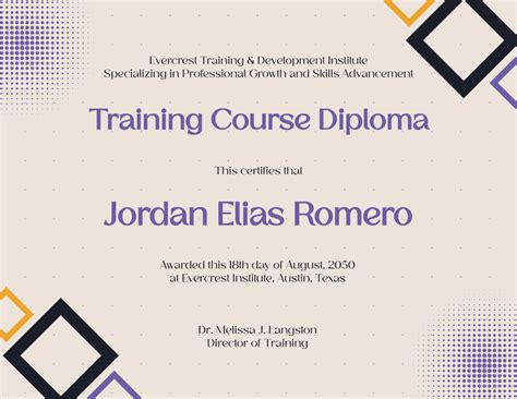 diploma course certificate