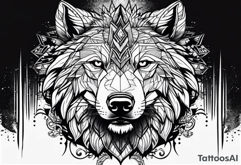 Dire Wolf Tattoo Design